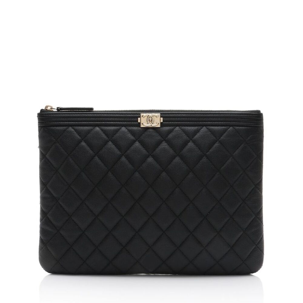 Chanel Caviar Leather Boy Medium O Case